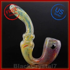 6" Handmade Color Changing Green Dot Sherlock Tobacco Smoking Bowl Glass Pipes
