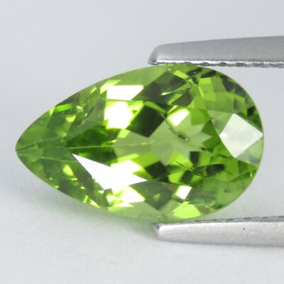 3.74Cts Perfect 100% Natural Peridot Pear Shape 12.5x7.8mm Loose
