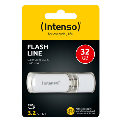 Intenso Flash Line Tipo C USB 3.2 Chiavetta Veloce 32GB 64GB 128GB - Picture 5 of 7