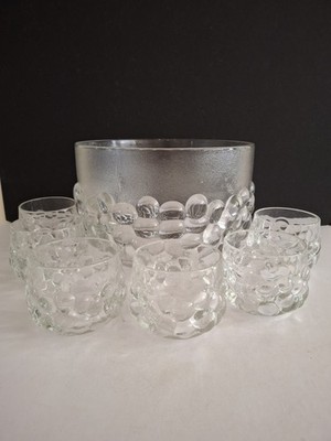 Skandinavischer Stil Traubenglas Bowle Schale Pimms 1 große Schale & 6 kleine Gläser