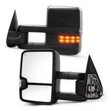 Towing Mirrors Replacement Fit for 2003-2007 2003-2006 Black with Smoked Light