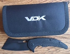 Fabulous VDK Black War Admiral Knife With Protective Zipper Case Sharp!