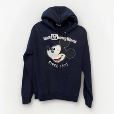 Disney Parks Walt Disney World 1971 Mickey Mouse Sweatshirt Hoodie M Navy Blue