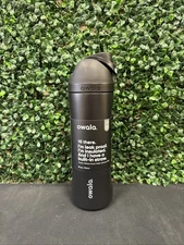 OWALA 24oz FreeSip Stainless Steel Water Bottle Very Very Dark Black