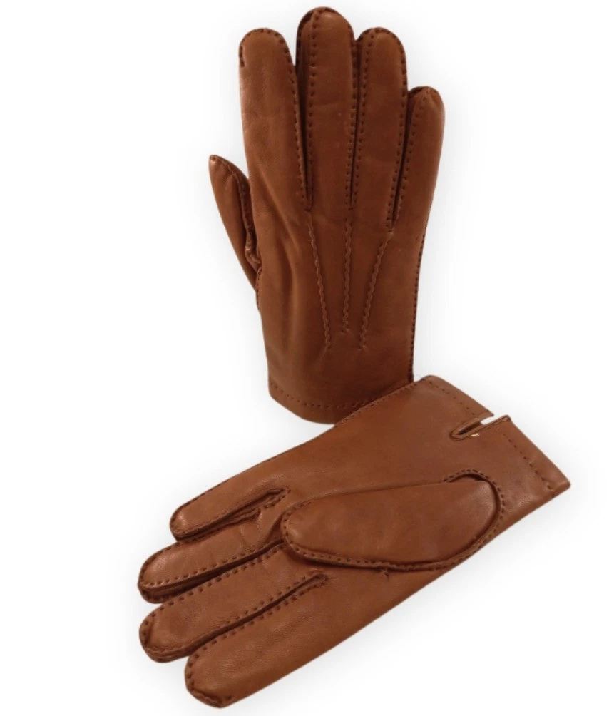 Dents Gents Leather Gloves 9.5 Rabbit Fur Lined English Tan Brown