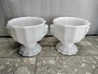Vintage E.O. Brody Pair Of Planter Urn Milk Glass MJ-46 J-2537 Bowl