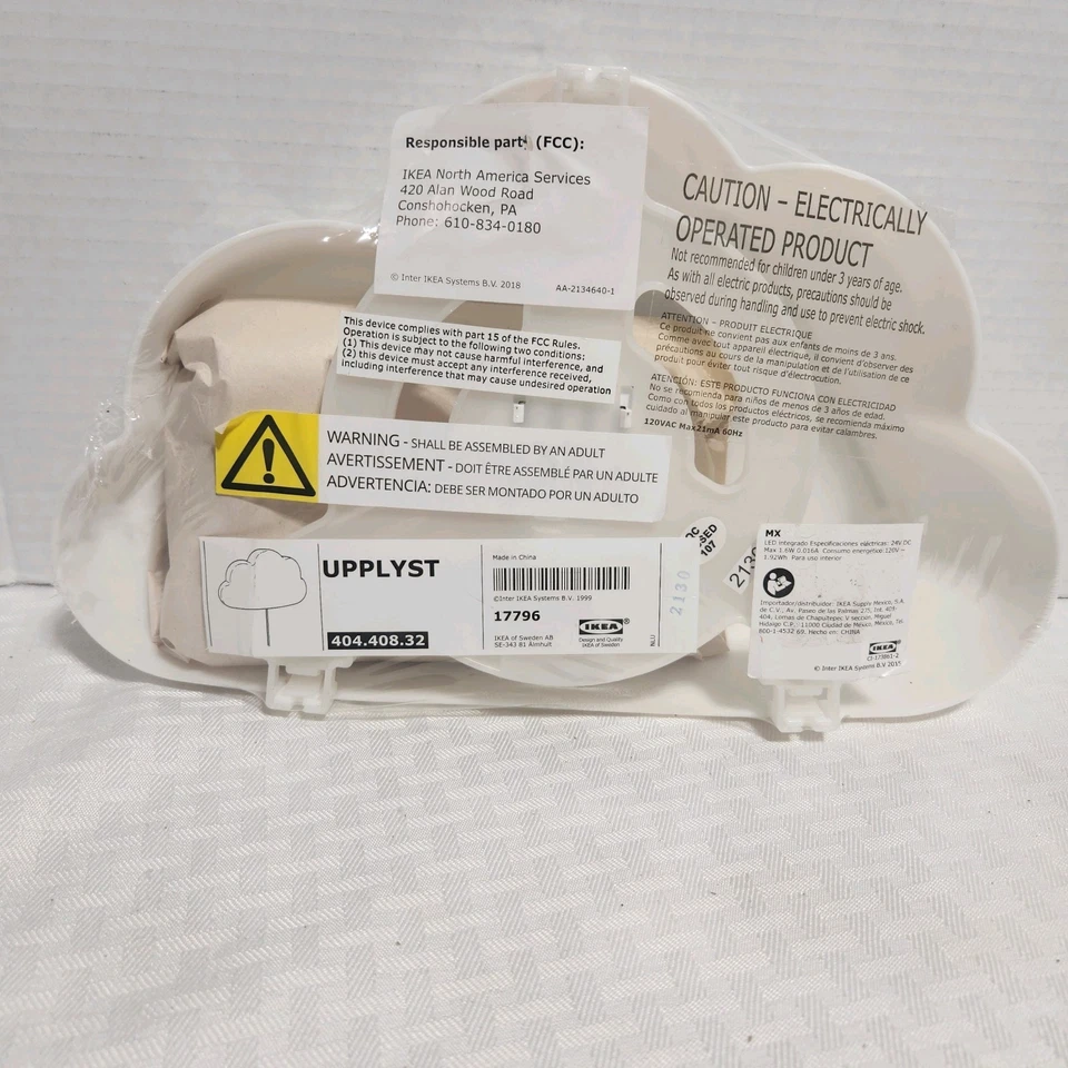 Lámpara de Pared Ikea UPPLYST Nube Blanca Luz Nocturna Niños 17796 Foto 2 de 4