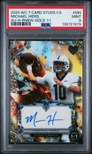 2024 Wild Card MICHAEL HIERS Gold 1/1 RC Auto Samford Bulldogs PSA 9