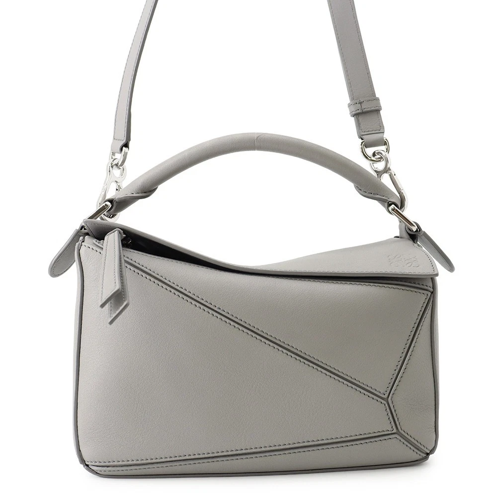 Loewe — LOEWE Puzzle bag Size Small Leather Gray 322.30.S21