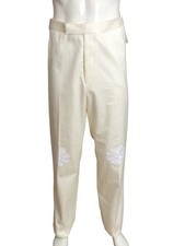 2022 NWT Ivory Cotton Floral Trousers, W-32