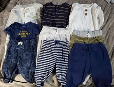 Carter's Etc 9 Pc Lot 9 Baby Clothes size 6 Month Boy Sleepers Bodysuits Pants