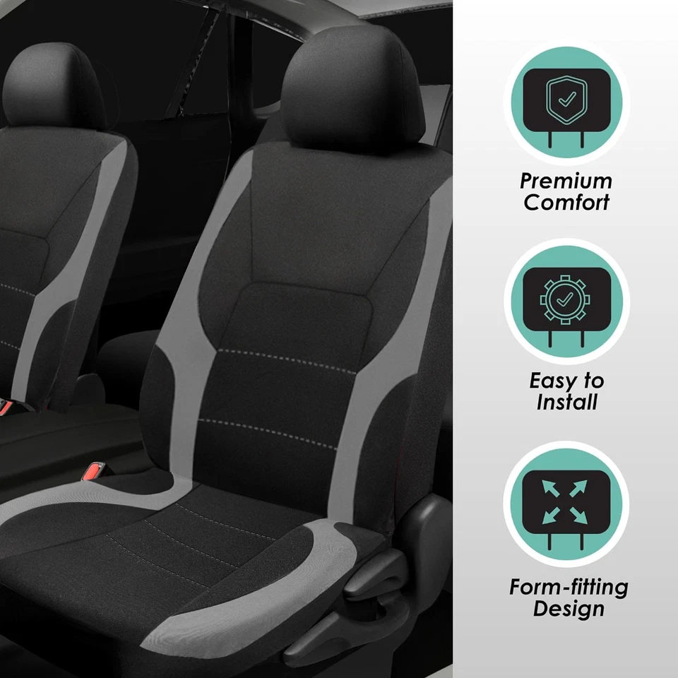 For Nissan Car Seat Cover Full Set Polyester 5 Seat Front/Rear Protector Cushion - Изображение 2 из 4