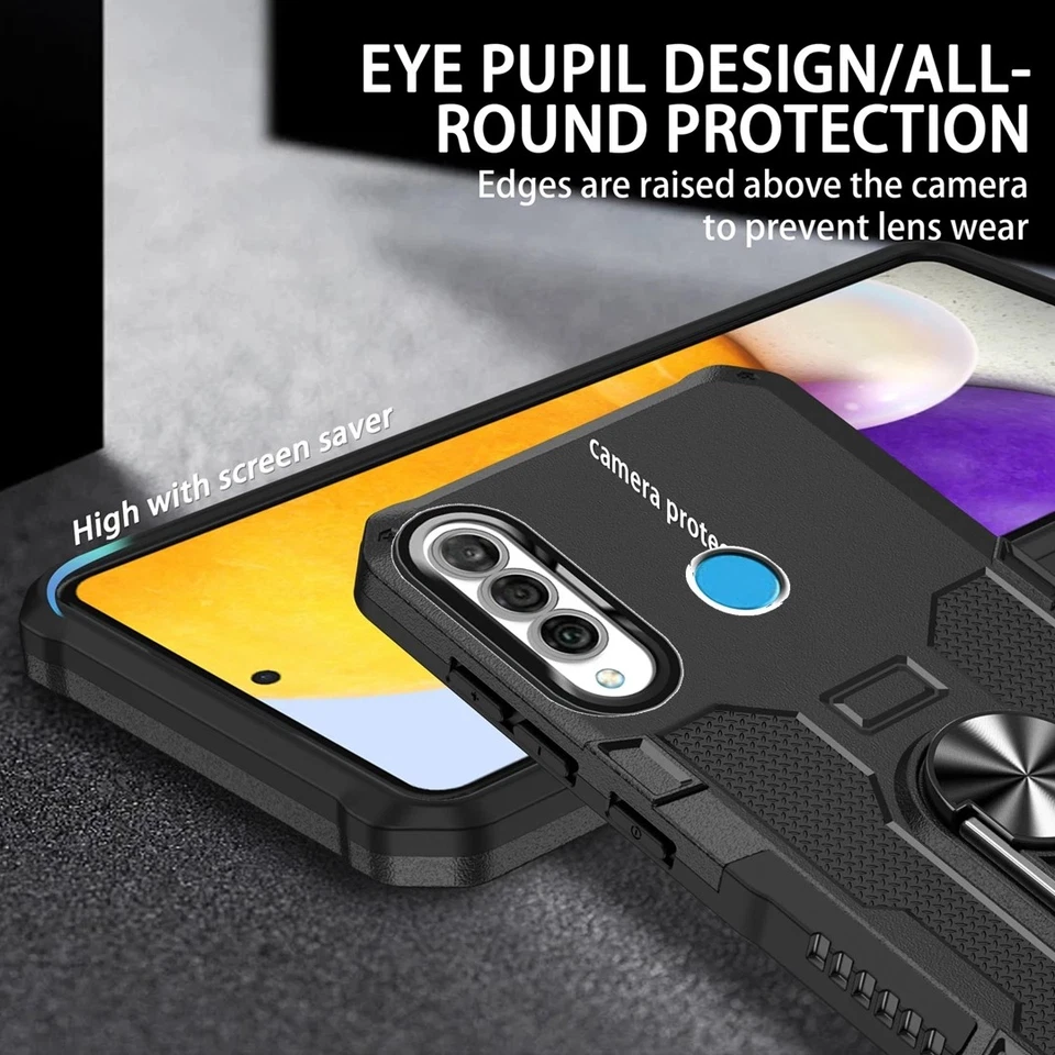 Case for Huawei P30 Lite - Black Shockproof Armor with Ring Stand & Protection - Image 4 of 4