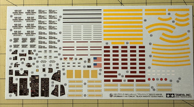 Tamiya 60313 1/32 F-14A Tomcat Kitbash Parts Decals Weapons/Cockpit Sheet Only