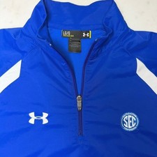 Under Armour SEC Southeastern Conference Logo Quarter Zip Jacket Mens Large Blue