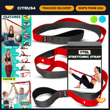 Non-Elastc Stretching Strap with Loops - Ideal for Physical Therapy & Flexibilit