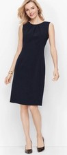 NWT Talbots Women’s Size 6 Purple Polyester Blend Round Neck Sheath Dress