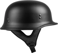 Highway 21 9mm German Motorcycle Half Helmet Matte Black LG