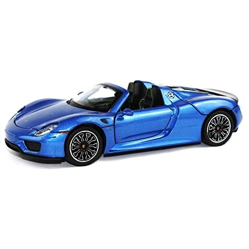 Porsche 918 Spyder Convertible Azul Metálico 1/24 Diecast Model Car de Optimum Foto 2 de 4