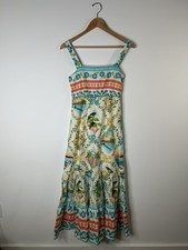 Farm Rio Dress Women’s XS Fruite Print Tucan Maxi Beach Sleevless 