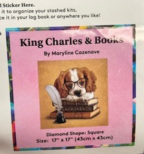 Diamond Art Club Kit King Charles  Books By Cazenave 17x17" Discontinued