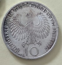 1972 F GERMANY - 10 DEUTSCHE MARK - .625 SILVER - Olympic Games in Munich