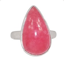 Natural Rhodochrosite Jelly 925 Sterling Silver Ring Jewelry s.7 CR71283
