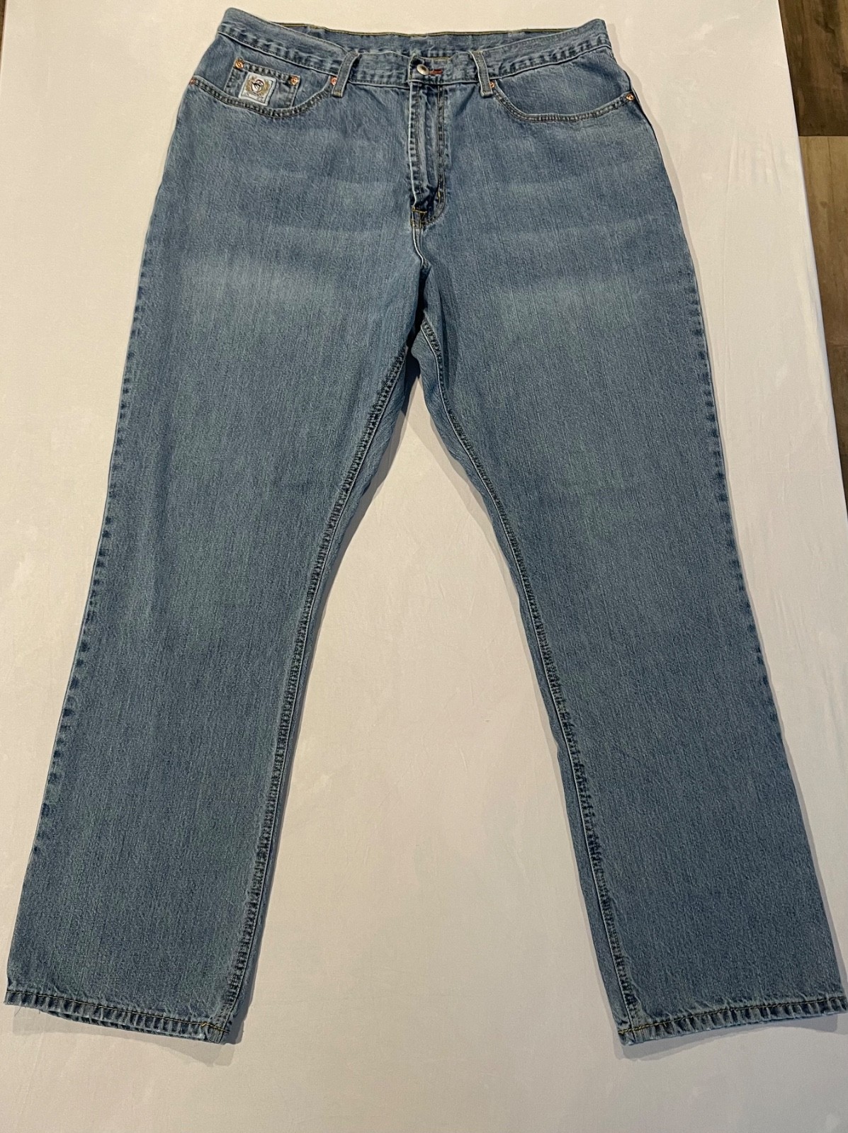 S 42 X 36 Blue Straight Leg Denim Western Cowboy Ranch Mb92834