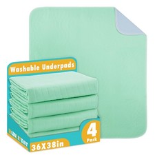 Washable Underpads 36x38 Inch 4 Pack Heavy Absorbency Reusable Bedwetting Pad