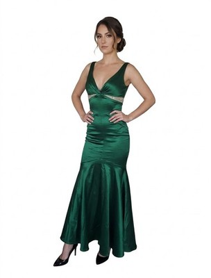 X-SCAPE Made In The USA Hunter Green Sleveless Women's Gown Size Zero | eBay