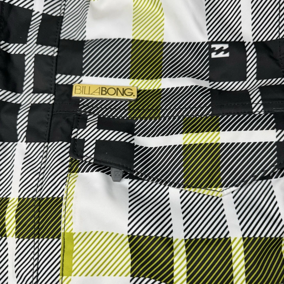 Billabong Snowboarding Ski Men's Jacket Plaid  Green Size Medium 10k Aved Winter - Image 3 of 4