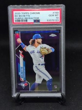  Bo Bichette Purple  Refractor /299 2020 Topps Chrome PSA 10 RC WS MVP HOLO 