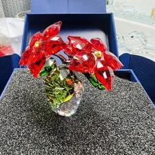 Swarovski Crystal SCS Figurine In Box Poinsettia 5538626 MIB