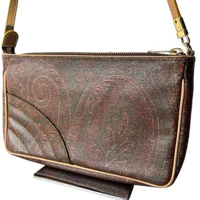 Etro Accessory Pouch One Shoulder Bag PVC Paisley Small Unisex Dark Colors