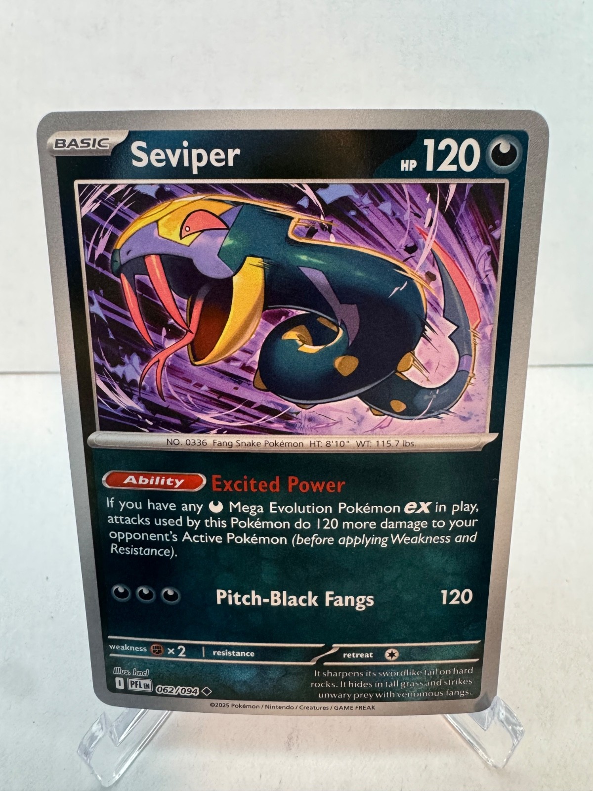 Seviper 62/94 - Reverse Holofoil NM - ME: Phantasmal Flames - Pokémon TCG
