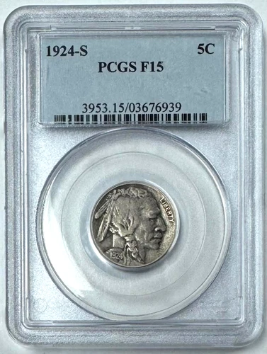 1924-S Buffalo Nickel  PCGS F15
