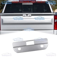 For Chevy Silverado 2019-2022 Silver Tailgate Rear Door Handle Decor Cover Trim