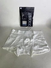 2xist Luxe Dream Low Rise Trunk Boxer Briefs White Mens Size S