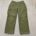 Vintage US Military Pant Men Small Green OG 107 Ripstop Trouser Vietnam Era 1969