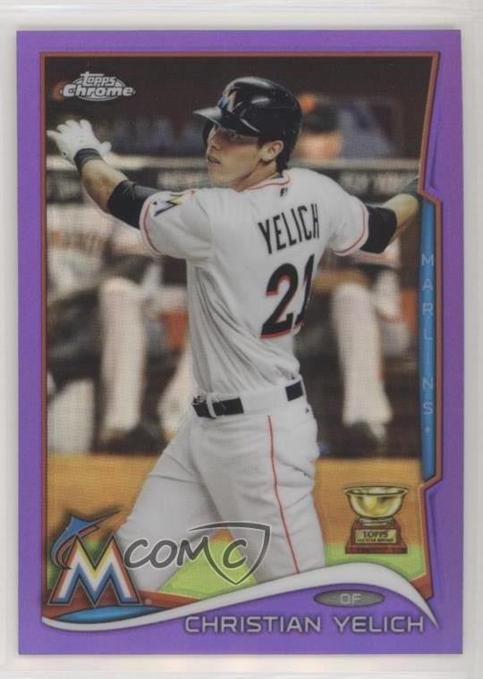 2014 Topps Chrome Retail Purple Refractor Christian Yelich #215 0ae