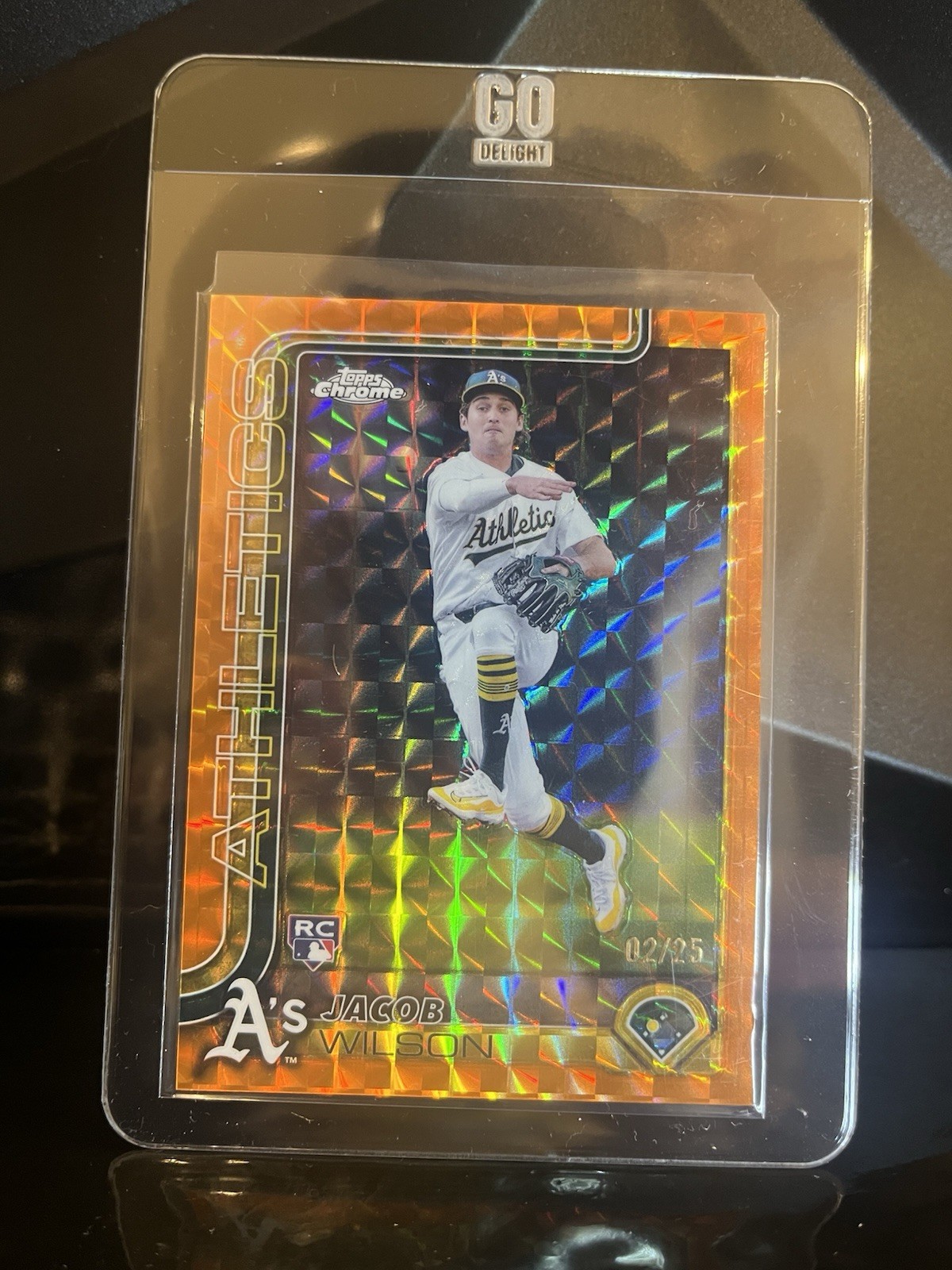 JACOB WILSON 2025 TOPPS CHROME #96 ROOKIE ORANGE GEOMETRIC REFRACTOR RC /25
