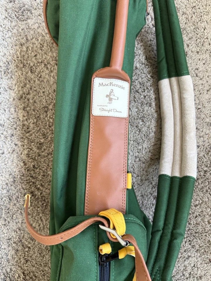"Nueva bolsa de golf MacKenzie 8"" nailon Mac 2 bolsillo verde amarillo ropa recta" Foto 3 de 4