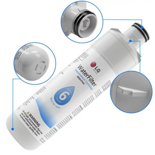 2 Confezioni Filtro Acqua Per Frigorifero LG LT1000P ADQ747935 - Sostitutivo Al Carbone