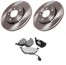 VW POL0 D SDi TDi 01-08 TWO FRONT VENTED BRAKE DISCS & BRAKE PADS (9N MODELS )