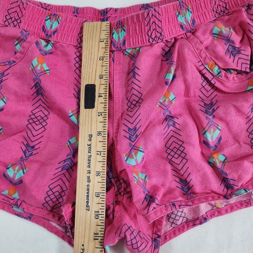 Volcom Womens Shorts XL Pink Arrow Pockets Stretch Waist Pull on Mini - Picture 11 of 13