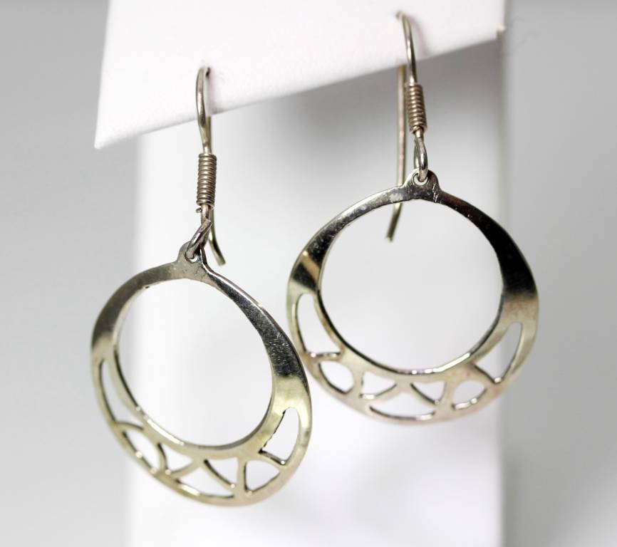 ピアス kco Mexico Taxco TO-68 Sterling Silver Pierce Cut Work Disc Earrings 2