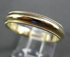14KT YELLOW GOLD 3D CLASSIC MILGRAIN WEDDING ANNIVERSARY BAND RING 3.5mm 21653