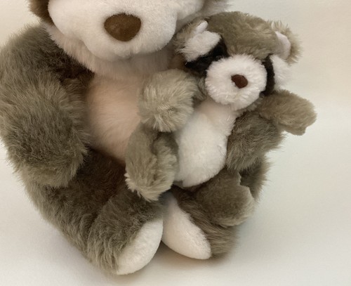 Applause Raccoon Momma and Baby Stuffed Plush Animal 12" - Picture 3 of 11