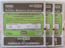 3-Packs Pioneer Deluxe Memory Scrapbook Refills SB-700R Total 75 Sheets 150 Pgs