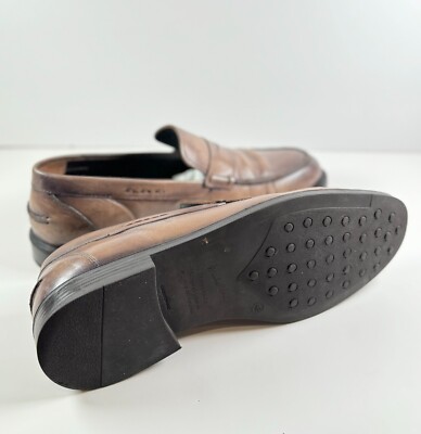 Michel Domit Men Shoes Brown Leather Italian Loafer Slip On Moccasin EU 43 US 10 Michel Domit Men Shoes Brown Leather Italian Loafer Slip On  main image 4